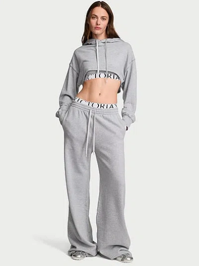 Victoria's Secret Angel Essentials Iconic Fleece Wide-leg Sweatpant In Grey