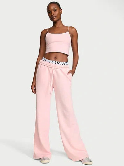 Victoria's Secret Angel Essentials Iconic Fleece Wide-leg Sweatpant In Pink