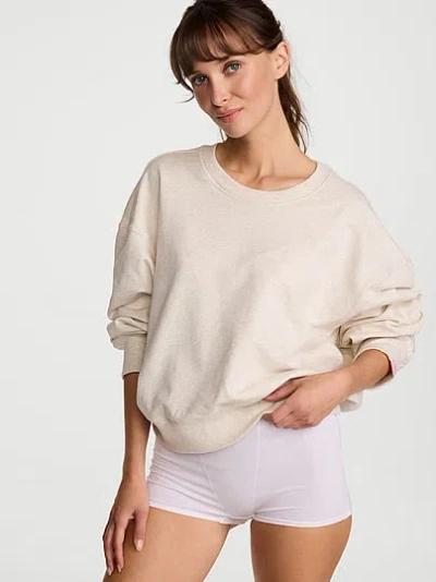 Victoria's Secret Angel Essentials Obsessed Terry Crop Crewneck Sweatshirt In Neutral