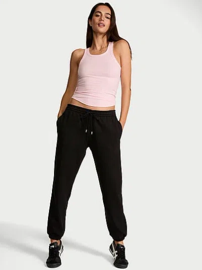 Victoria's Secret Angel Essentials Off-duty Fleece Jogger Sweatpant In Black