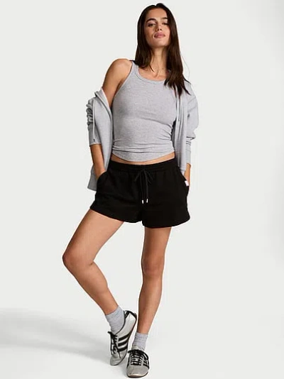 Victoria's Secret Angel Essentials Off-duty Terry Lounge Shorts In Black