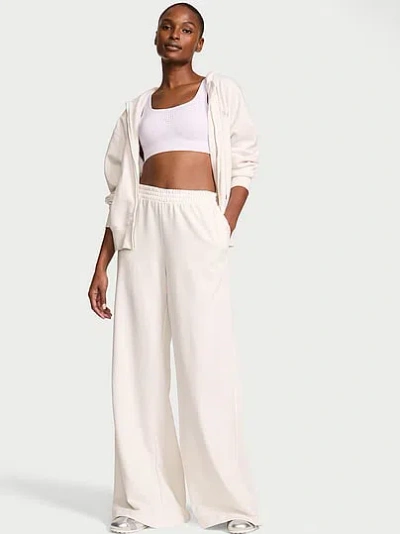 Victoria's Secret Angel Essentials Off-duty Terry Wide-leg Sweatpant In White,ivory