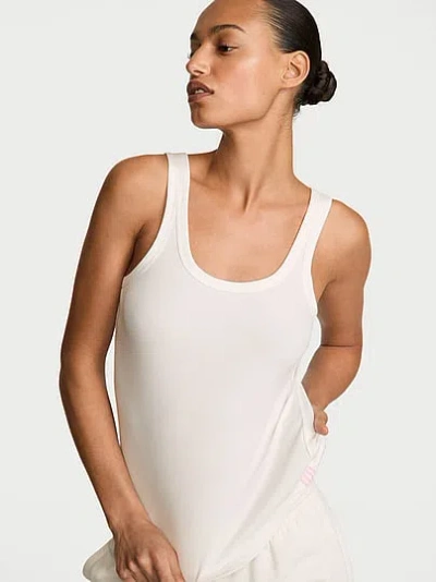 Victoria's Secret Angel Essentials Vs Iconic Rib Square-neck Tank Top In Neutral