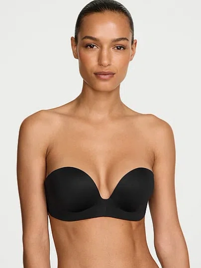 Victoria's Secret Bare Bombshell Add-2-cups Push-up Strapless Bra In Black