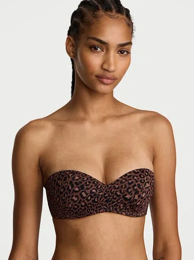 Victoria's Secret Bare Lightly Lined Sweetheart Strapless Bra In Animal Print
