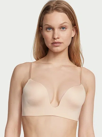 Victoria's Secret Bare Plunge Low-back Bra In Neutral