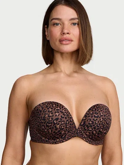 Victoria's Secret Bare Push-up Strapless Bra In Animal Print