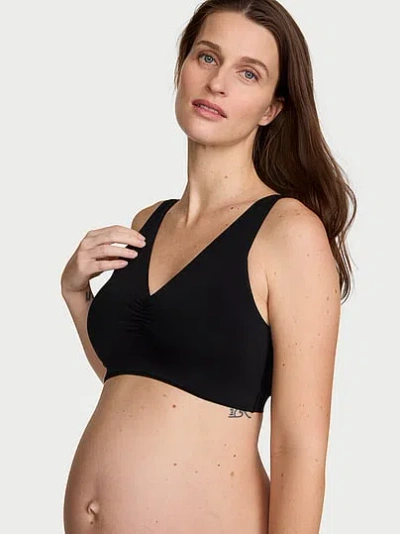 Victoria's Secret Bare Seamless Plunge Pumping Bra In Black