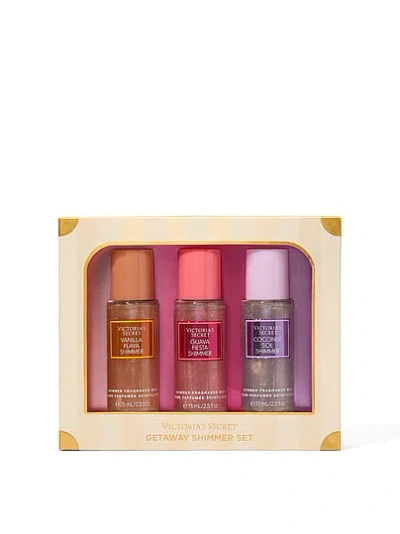 Victoria's Secret Beauty Body Fragrance 3-piece Getaway Shimmer Gift Set Ft. Exclusive Summer Scents In Multi