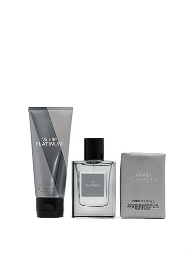 Victoria's Secret Beauty Fine Fragrance 3-piece Vs Him Platinum Gift Set In Grey