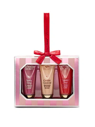 Victoria's Secret Beauty Lip 3-piece Gloss The Halls Gift Set Ft. Mini Holiday Exclusives In Multicolored