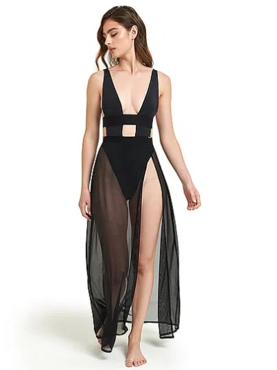 Victoria's Secret Bluebella Topaz Long Chemise In Black