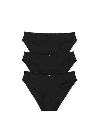 Victoria's Secret Body By Victoria 3-pack Smooth Period Bikini Panties In Black