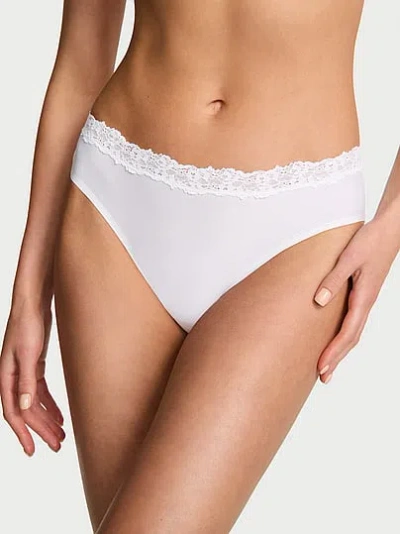 Victoria's Secret Body By Victoria By Flex Lace-trim Mid-rise Bikini Panty In White