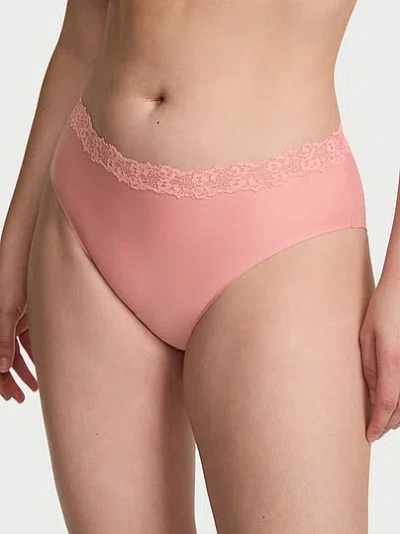 Victoria's Secret Body By Victoria By Flex Lace-trim Mid-rise Bikini Panty In Pink