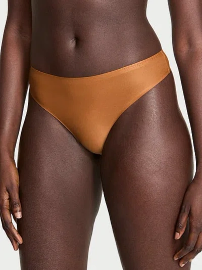 Victoria's Secret Body By Victoria By Flex Mid-rise Thong Panty In Brown