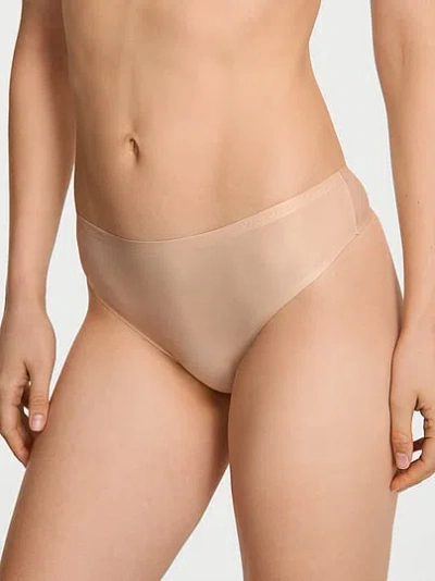 Victoria's Secret Body By Victoria By Flex Mid-rise Thong Panty In Brown