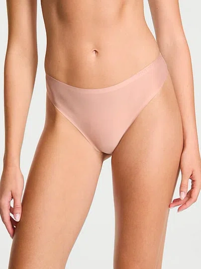 Victoria's Secret Body By Victoria By Flex Mid-rise Thong Panty In Neutral