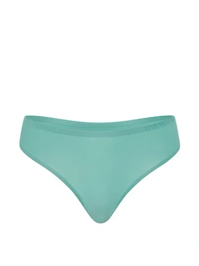 Victoria's Secret Body By Victoria By Flex Mid-rise Thong Panty In Blue