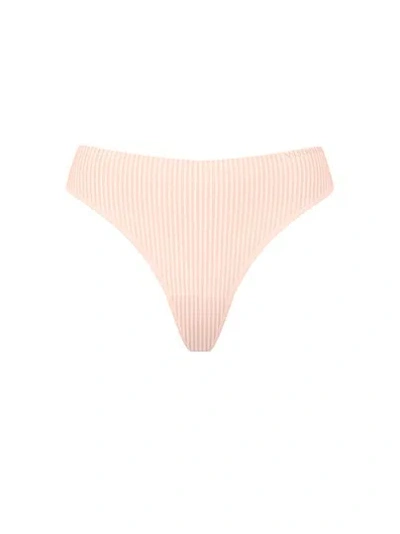 Victoria's Secret Body By Victoria By Flex Shadow Stripe Mid-rise Thong Panty In Pink