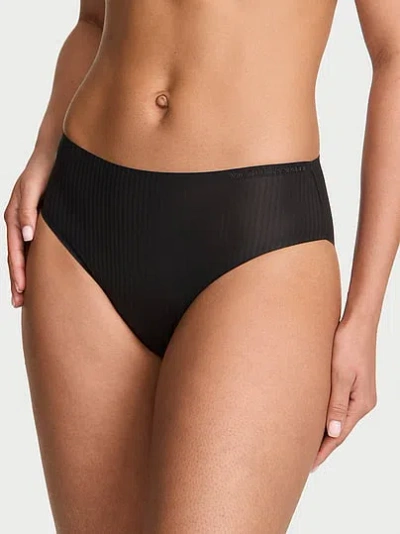 Victoria's Secret Body By Victoria By Flex Shadow Stripe Mid-rise Bikini Panty In Black
