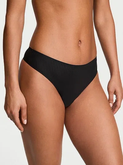 Victoria's Secret Body By Victoria By Flex Shadow Stripe Mid-rise Thong Panty In Brown