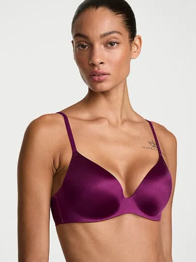 Victoria's Secret Body By Victoria Flexfactor High-shine Lightly Lined Plunge Demi Bra In Purple