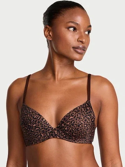 Victoria's Secret Body By Victoria Flexfactor Lightly Lined Plunge Demi Bra In Animal Print
