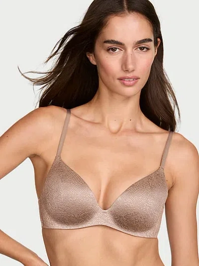 Victoria's Secret Body By Victoria Flexfactor Lightly Lined Plunge Demi Bra In Brown
