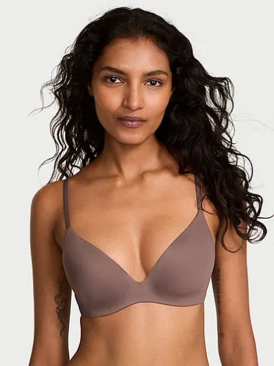 Victoria's Secret Body By Victoria Flexfactor Lightly Lined Plunge Demi Bra In Brown