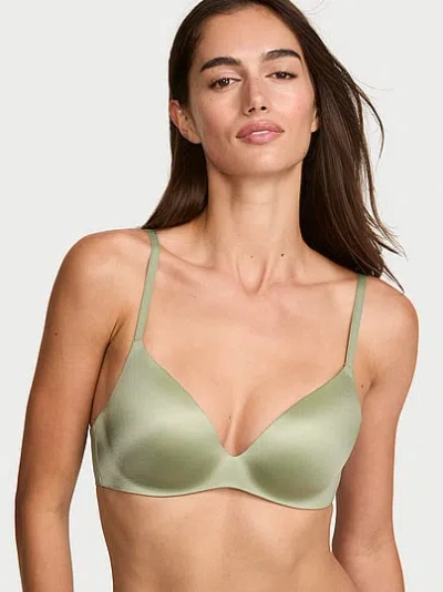 Victoria's Secret Body By Victoria Flexfactor Lightly Lined Plunge Demi Bra In Green