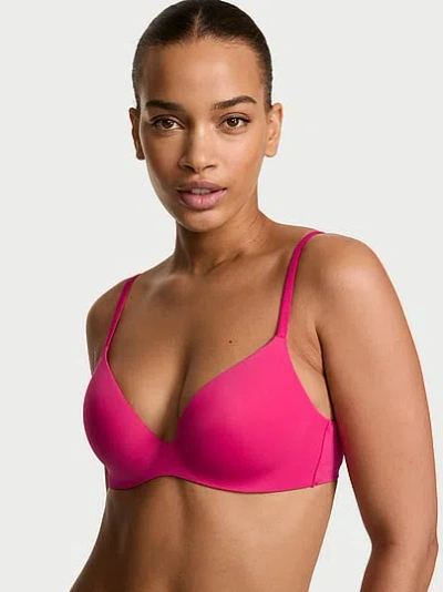 Victoria's Secret Body By Victoria Flexfactor Lightly Lined Plunge Demi Bra In Pink