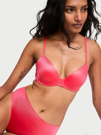 Victoria's Secret Body By Victoria Flexfactor Lightly Lined Plunge Demi Bra In Red