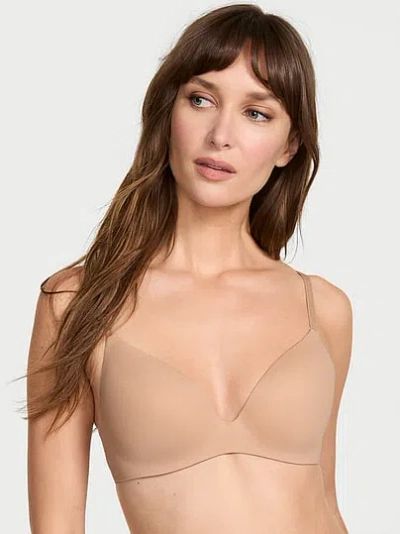 Victoria's Secret Body By Victoria Flexfactor Lightly Lined Plunge Demi Bra In Neutral