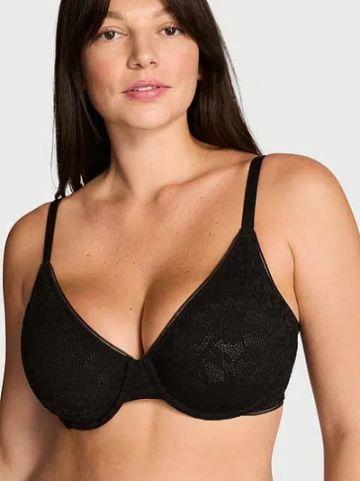 Victoria's Secret Body By Victoria Invisible Lift Lace Full-coverage Minimizer Bra In Black