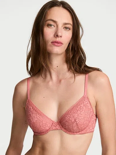 Victoria's Secret Body By Victoria Invisible Lift Lace Unlined Demi Bra In Pink