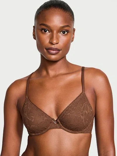 Victoria's Secret Body By Victoria Invisible Lift Unlined Lace Demi Bra In Brown