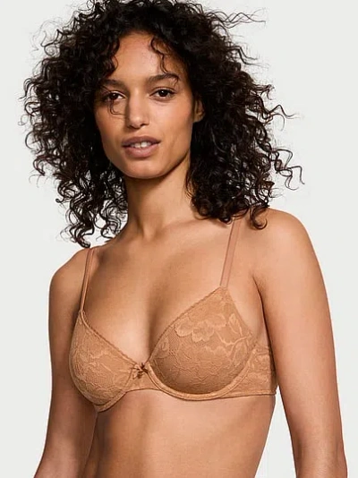 Victoria's Secret Body By Victoria Invisible Lift Unlined Lace Demi Bra In Neutral
