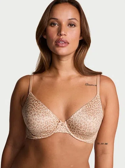 Victoria's Secret Body By Victoria Invisible Lift Unlined Smooth Demi Bra In Animal Print