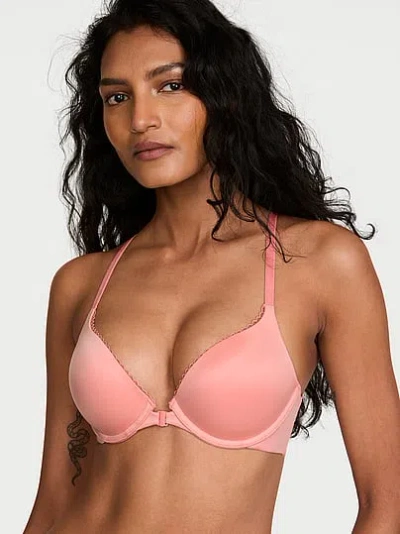 Victoria's Secret Body By Victoria Lace Racerback Push-up Bra In Pink