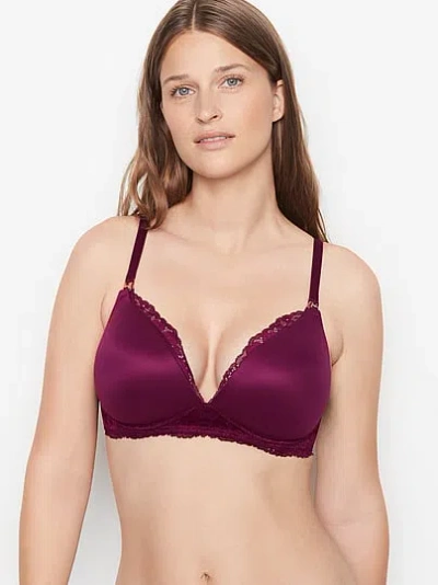 Victoria's Secret Body By Victoria Lace Wing Wireless Nursing Bra In Red