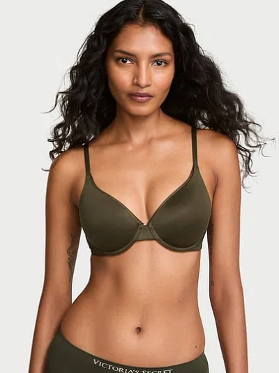 Victoria's Secret Body By Victoria Lace-trim Lightly Lined Full-coverage Bra In Green