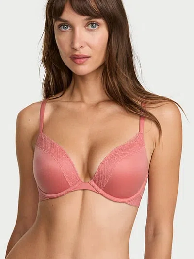 Victoria's Secret Body By Victoria Lace-trim Push-up Bra In Pink