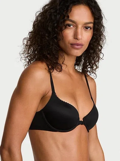 Victoria's Secret Body By Victoria Lightly Lined Front-close Demi Bra In Black
