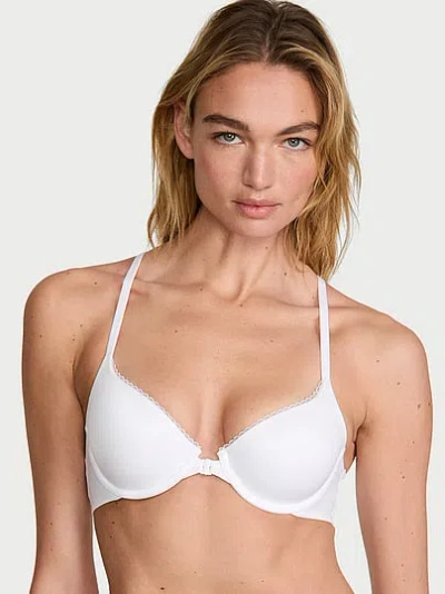 Victoria's Secret Body By Victoria Lightly Lined Lace Racerback Demi Bra In White