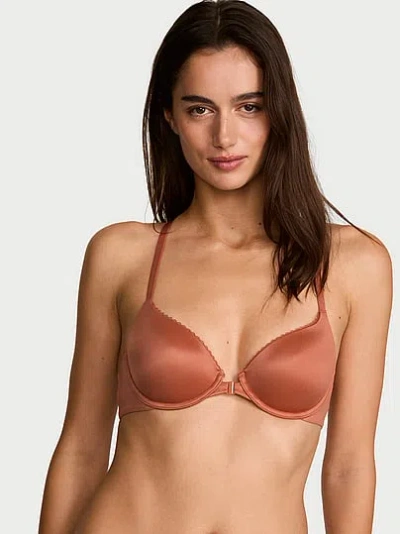 Victoria's Secret Body By Victoria Lightly Lined Lace Racerback Demi Bra In Brown
