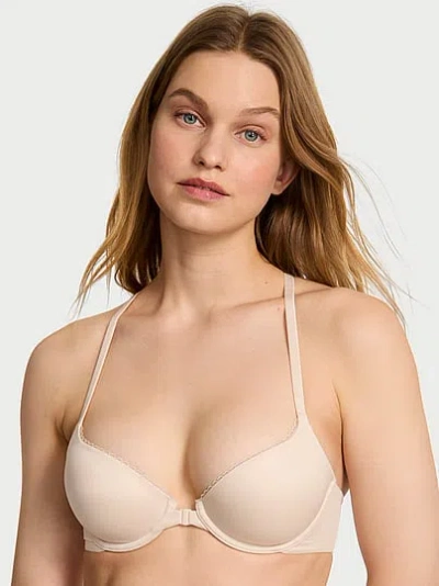 Victoria's Secret Body By Victoria Lightly Lined Lace Racerback Demi Bra In Nude