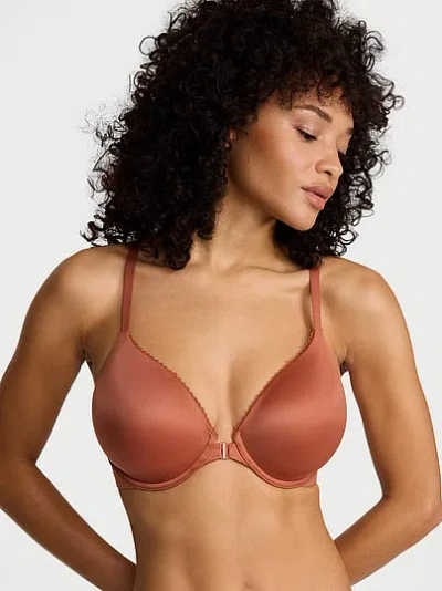 Victoria's Secret Body By Victoria Lightly Lined Lace Racerback Full-coverage Bra In Brown