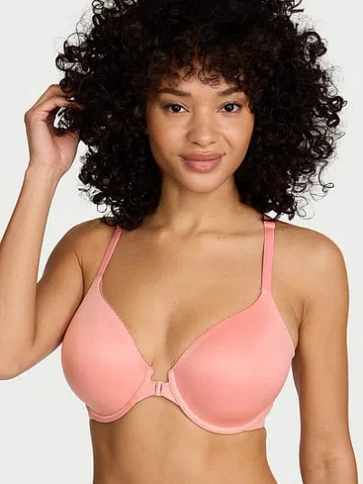 Victoria's Secret Body By Victoria Lightly Lined Lace Racerback Full-coverage Bra In Pink