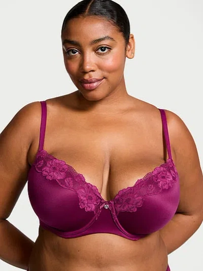 Victoria's Secret Body By Victoria Lightly Lined Lace-trim Demi Bra In Purple